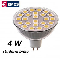 LED iarovka EMOS MR16 Spot 4W STUDEN BIELA GU5,3 (Z72430)