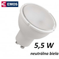 LED iarovka EMOS MR16 Spot 5,5W NEUTRLNA BIELA GU10 (Z75120)