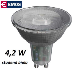 LED iarovka EMOS Classic Spot 4W STUDEN BIELA GU10 (ZQ8335)