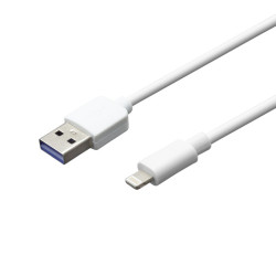 USB Kbel 2A Eco Lightning 1 m, biely