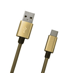 USB Kbel 2A typ C 1 m, zlat