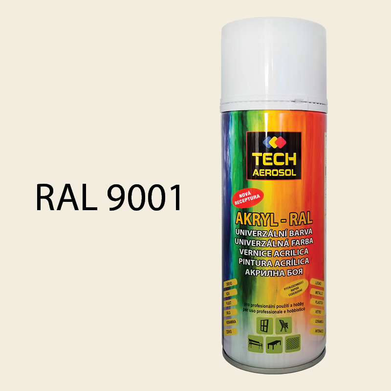 Farba v spreji akrylová TECH RAL 9001 (biela krémová) 400 ml