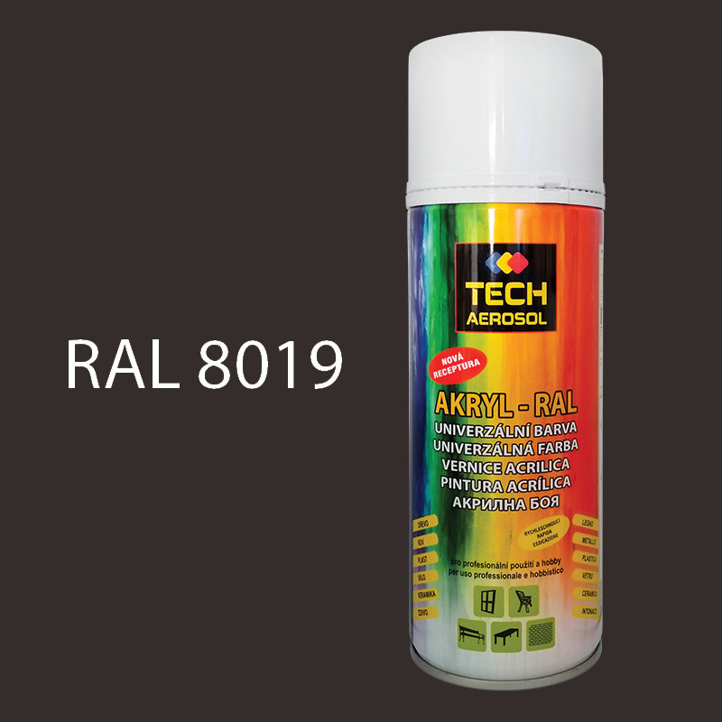 Farba v spreji akrylová TECH RAL 8019 400 ml