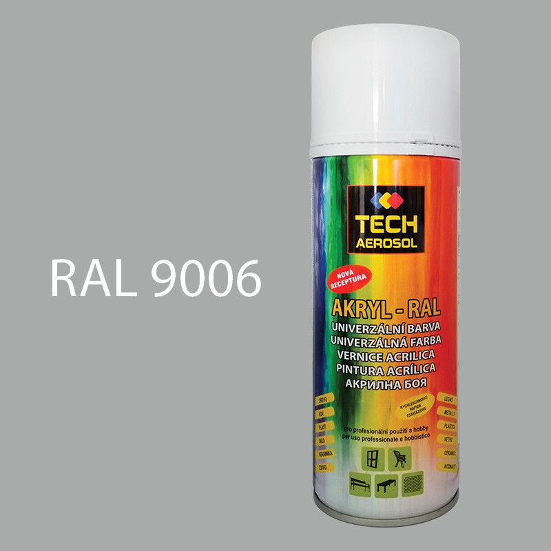 Farba v spreji akrylová TECH RAL 9006 400 ml