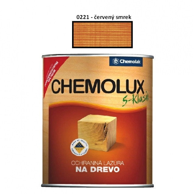 Lazúra na drevo Chemolux klasik 0,75 L /0221 (červený smrek)