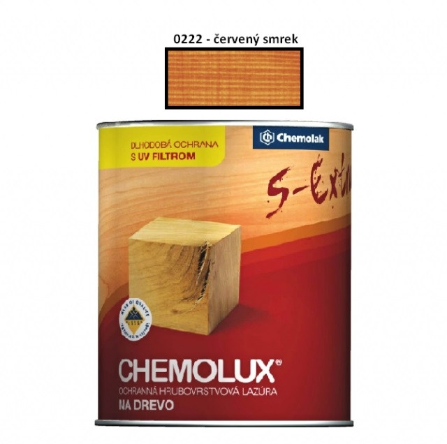 Lazúra na drevo Chemolux Extra 0,75 L /0222 (červený smrek)
