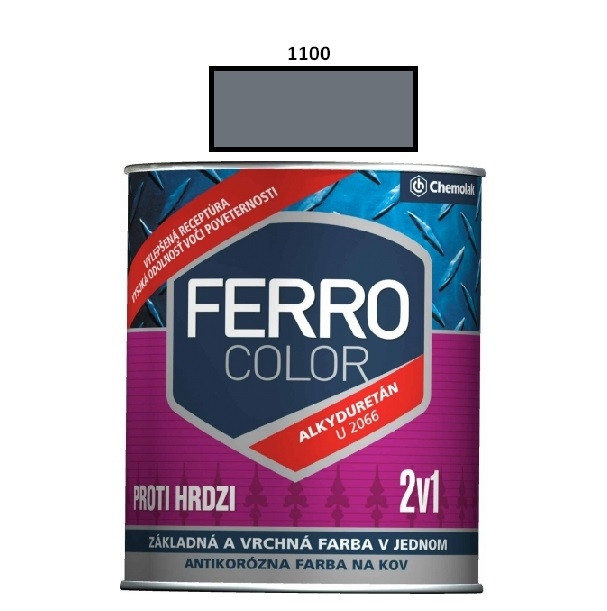 Farba na kov Ferro Color pololesk/1100 0,75 L (šedá)