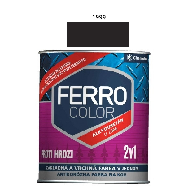 Farba na kov Ferro Color pololesk/1999 0,75 L (čierna)