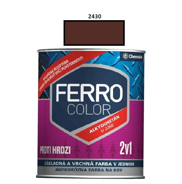 Farba na kov Ferro Color pololesk/2430 0,75 L (hnedá)