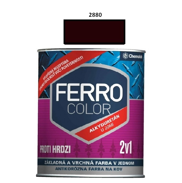 Farba na kov Ferro Color pololesk/2880 0,75 L (tmavo hnedá)