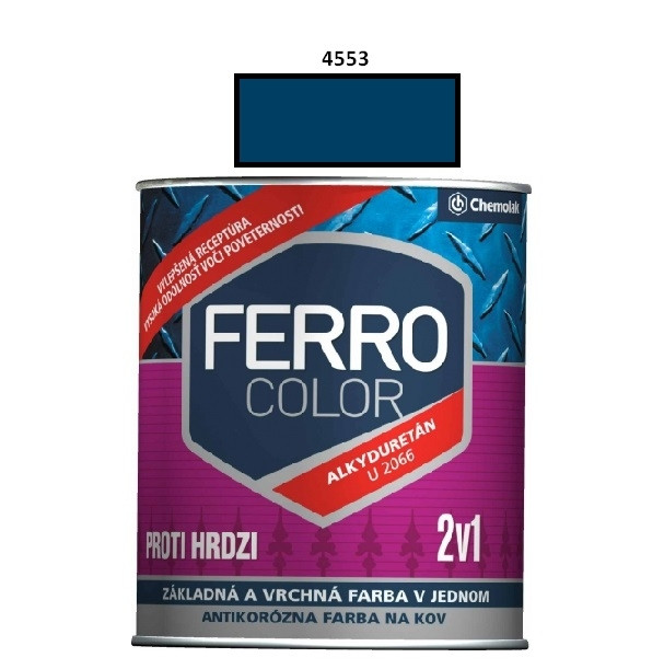 Farba na kov Ferro Color pololesk/4553 0,75 L (tmavo modrá)