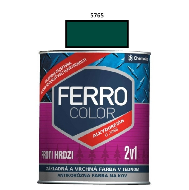 Farba na kov Ferro Color pololesk/5765 0,75 L (tmavo zelená)