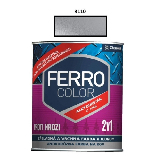 Farba na kov Ferro Color pololesk/9110 0,75 L (strieborná)