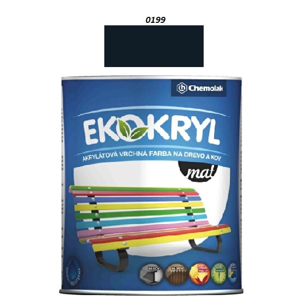 Farba Ekokryl Mat 0199 (čierna) 0,6 l