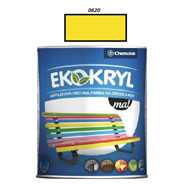 Farba Ekokryl Mat 0620 (žltá) 0,6 l