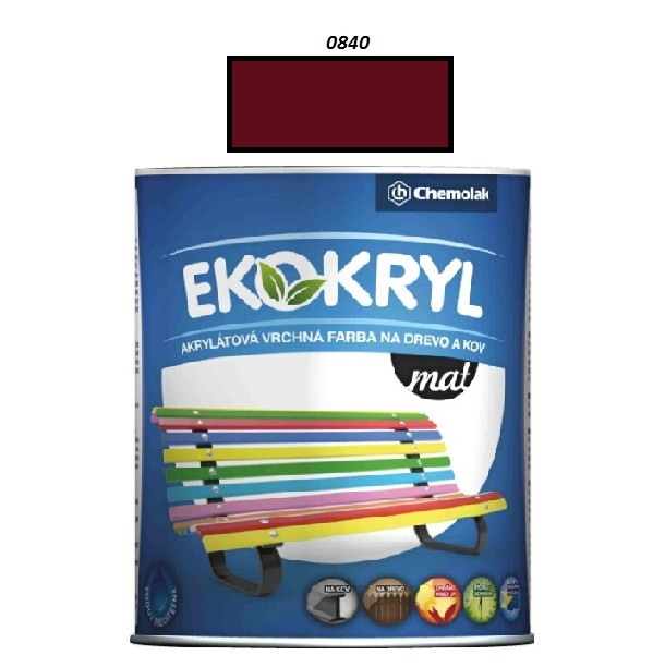 Farba Ekokryl Mat 0840 (červenohnedá) 0,6 l
