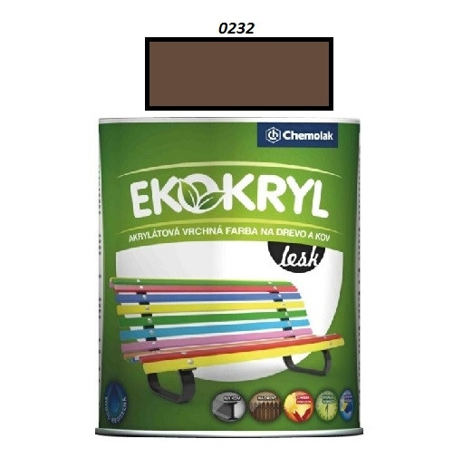 Farba Ekokryl Lesk 0232 (hnedá kávová) 0,6 l
