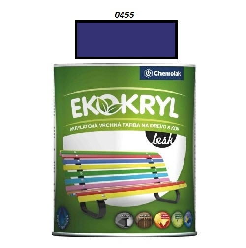 Farba Ekokryl Lesk 0455 (modrá tmavá) 0,6 l