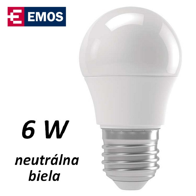 Žiarovka LED mini globe 6W, neutrálna biela, E27 (ZQ1121)