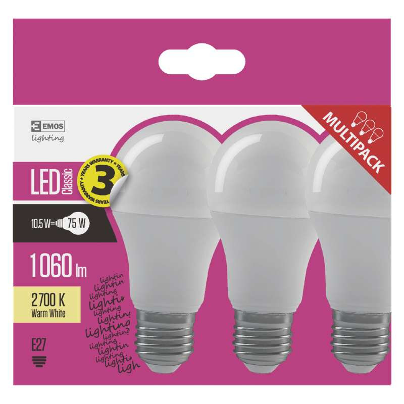 Žiarovka LED Classic A60 10.5W E27 teplá biela (ZQ5150.3)