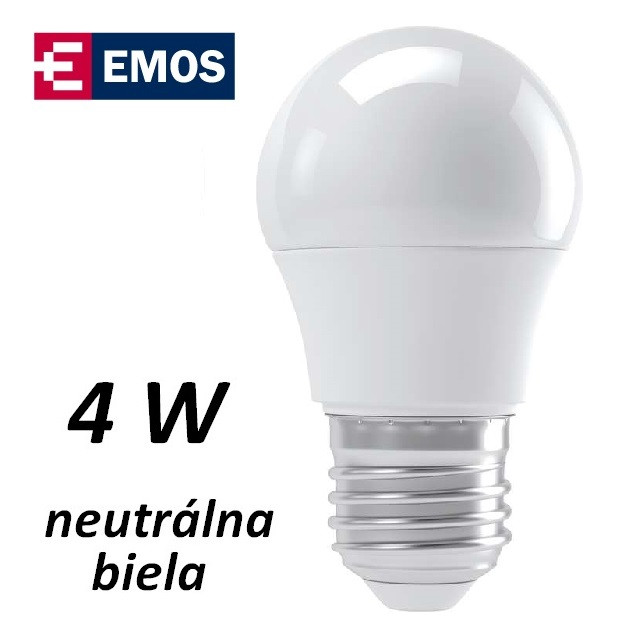 Žiarovka LED mini globe 4W, neutrálna biela, E27 (ZQ1111)