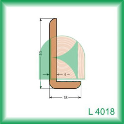 Lišta drevená L4018 40x18x2500 mm