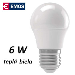 Žiarovka LED mini globe 6W, teplá biela, E27 (ZQ1120)