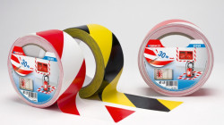 Páska výstražná PVC bariérová lepiaca GEKO SICUR 50mm x 30m červeno-biela