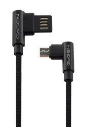 Kábel USB/micro USB, 1 m, obojstranný, opletený, ČIERNY (MICUSB100MM07)