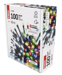 Reťaz vianočná 100 LED 2v1, 10 m, vonkajšia/ vnútorná, studená biela/multicolor, programy (D4AJ01)