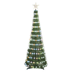 Strom vianočný so svetelnou reťazou a hviezdou 1,8 m, vnút., čas,. (D5AA03)