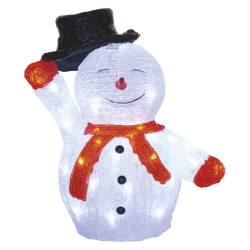 Snehuliak vianočný s klobúkom LED 36 cm, vonk., aj vnút., čas. (DCFC18)