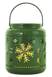 Lamp kovov 1 LED zelen, 14 cm, 3x AAA, vntorn (DCLV12)