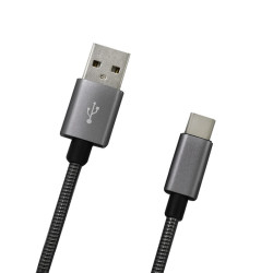 USB Kbel 2A typ C 1 m, siv
