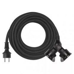 Kábel predlžovací gumový 10 m / 2 zásuvky IP44 (P0601) 