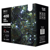 Reťaz vianočná LED – strapec, 8 m, vonkajšia/ vnútorná, studená biela, časovač (ZY2036T)