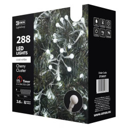 Reaz vianon 288 LED  strapec, 2.4 m, vonkajia, studen biela, asova (ZY2032T)