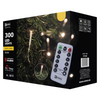 Cencúle vianočné LED, 5 m, vonkajšie,teplá b.,ovlad.,prog.,č. (ZY1906)