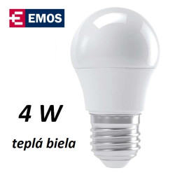 Žiarovka LED mini globe 4W, teplá biela, E27 (ZQ1110)