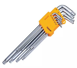 Sada extra predench kov TORX s otvorom (T10-50) 9-dielna HOTECHE (260910)