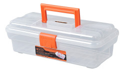 Kufrík na náradie plastový 305x150x100 mm transparentný TACTIX (320104)