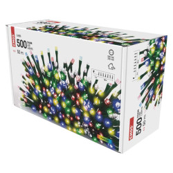 Vianočná reťaz LED 50 m, vonkajšia/vnútorná, multicolor, časovač (D4AM06) 